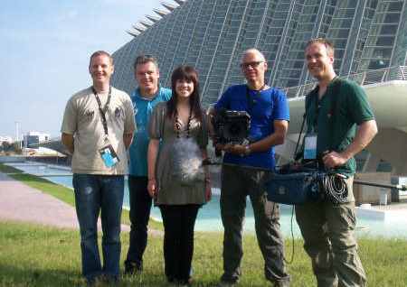 Anna with the film crew in Valencia