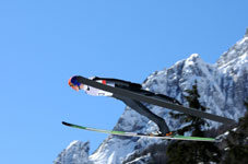 skier modelling a projectile