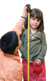 Gender differences - measuring height of a little girl