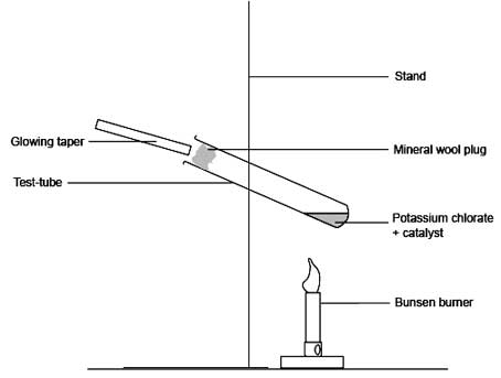Effects of catalysts on the decomposition of potassium chlorate Apparatus set-up