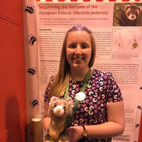 Rose McNelly, winner of the London International Youth Science Forum prize for her project on Sequencing the Genome of the European Polecat.
