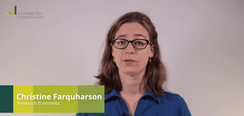 IFS Green Budget video still with Christine Farquharson