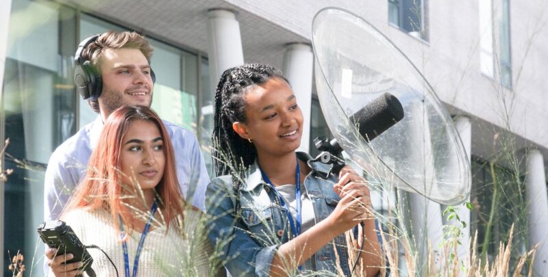 Three Nuffield Research Placement students doing fieldwork