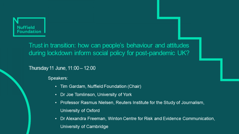 Video recording of Nuffield Foundation Trust in transition webinar