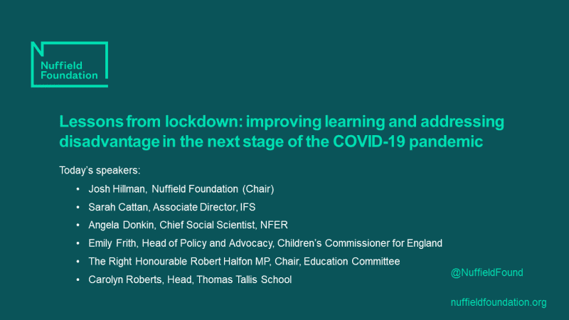 Lessons from lockdown title slide