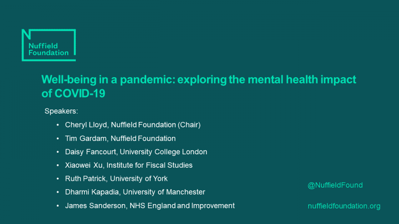 Well-being in pandemic title slide