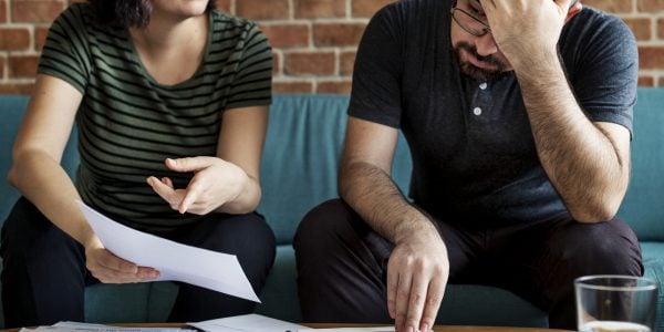 Couple sorting out money and property on divorce