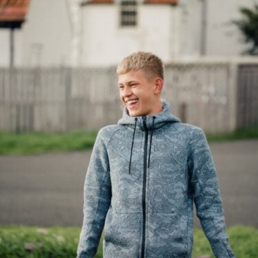 A teenage boy outdoors