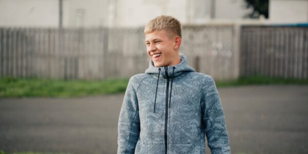 A teenage boy outdoors