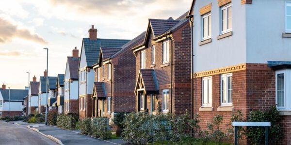 Houses along a street in the UK