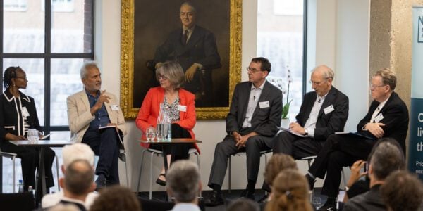 Foundation trustees speaking at 80th anniversary launch event