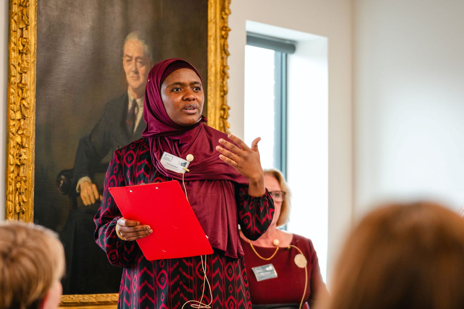 Aisha Abubakar speaking at the ECR event Aisha Abubakar co-chairing the ECR event