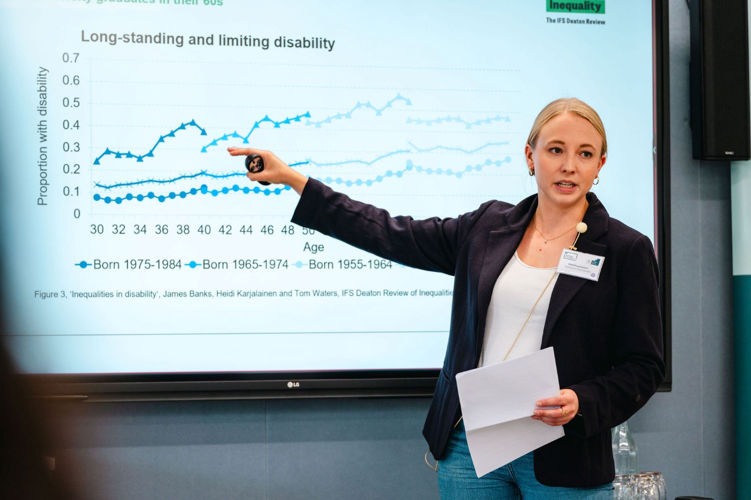 Heidi Karjalainen giving a presentation
