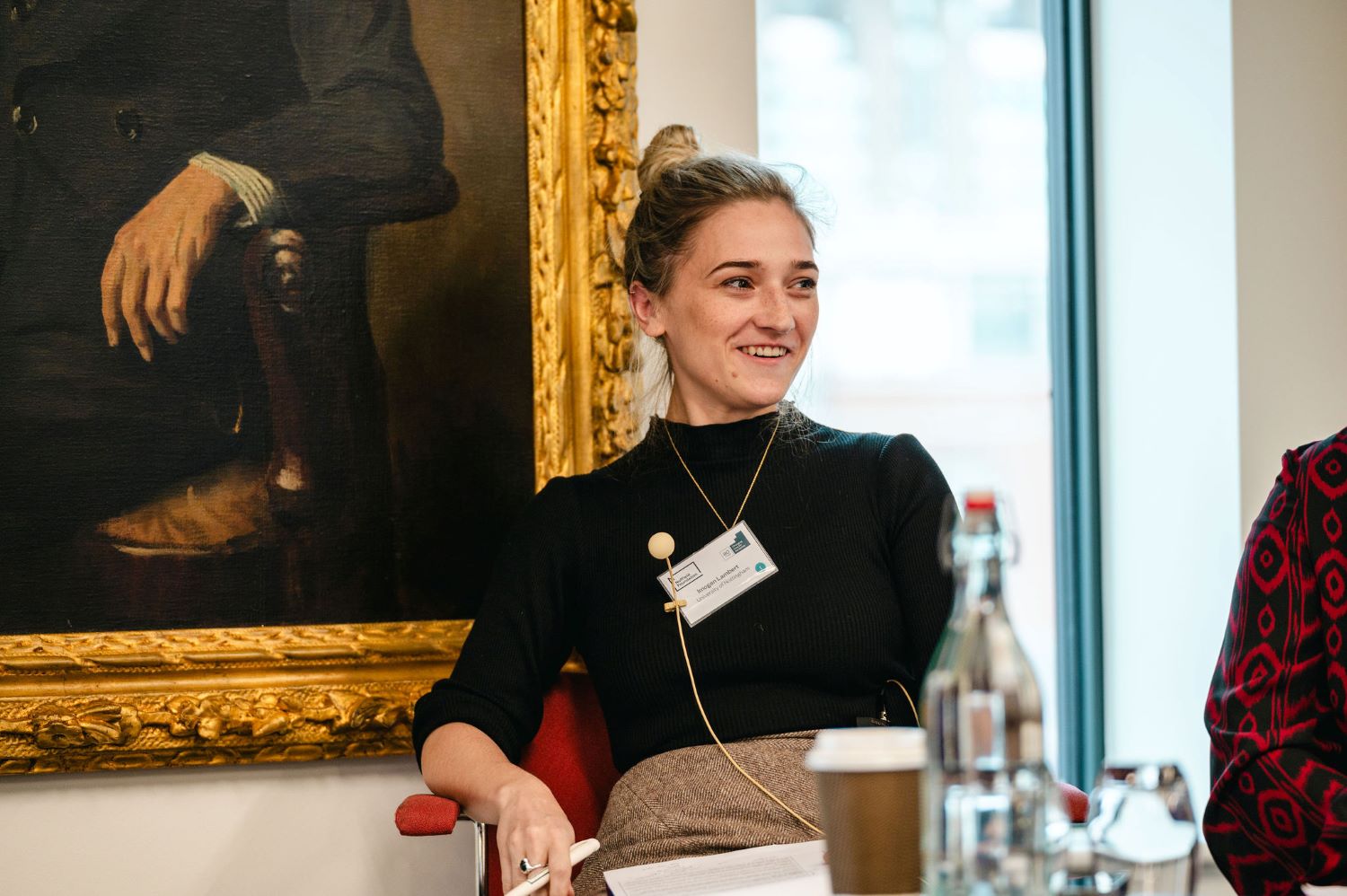 Imogen Lambert speaking at the ECR event Imogen Lambert co-chairing the ECR event